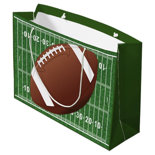 Football Design Geschenktasche Große Geschenktüte (Rückseite Schrägansicht)