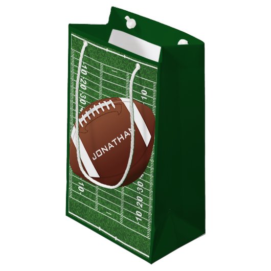 Football Design Geschenktasche Kleine Geschenktüte (Vorderseite Schrägansicht)