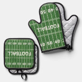 Football Design Oven Mitt & Pot Holder Set (Vorderseite/Rückseite)