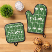 Football Design Oven Mitt & Pot Holder Set (Oben Unten)