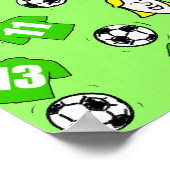 Football Design Wall Poster mit grünen Shirts (Ecke)