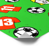 Football Design Wall Poster mit roten Shirts (Ecke)