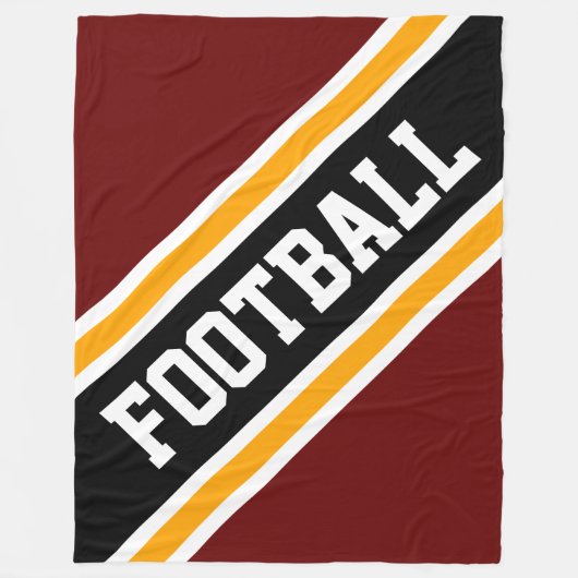 FOOTBALL Diagonal Fett Rot Gelbe Streifen Fleecedecke (Vorderseite)