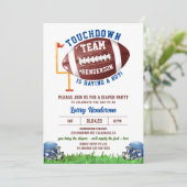 Football Diaper Party Einladung (Stehend Vorderseite)