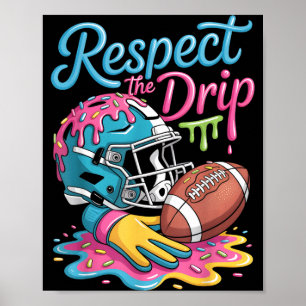 Football Drip Jungen Football Eiscreme Sprinkle Poster