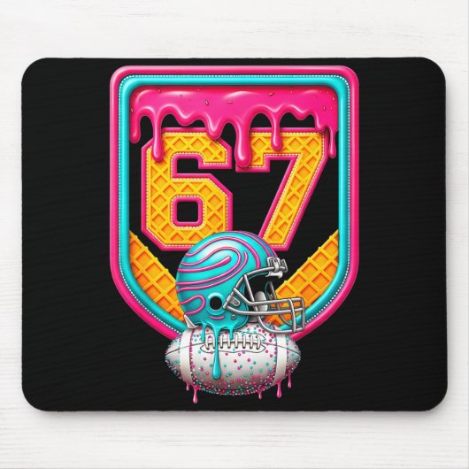 Football Drip Number 67 Football Player  Mousepad (Vorne)