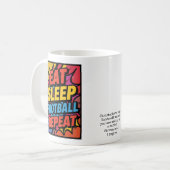 Football Eat Sleep Repeat Pop Art Personalized Kaffeetasse (Vorderseite Links)