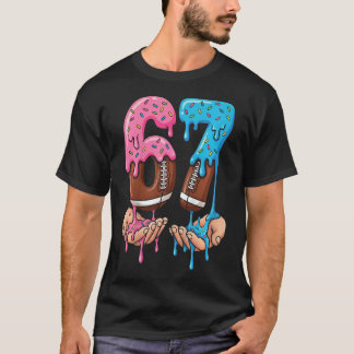 Football-Eiscreme-Tropf 67 Hände Jungen Sechs Sieb T-Shirt