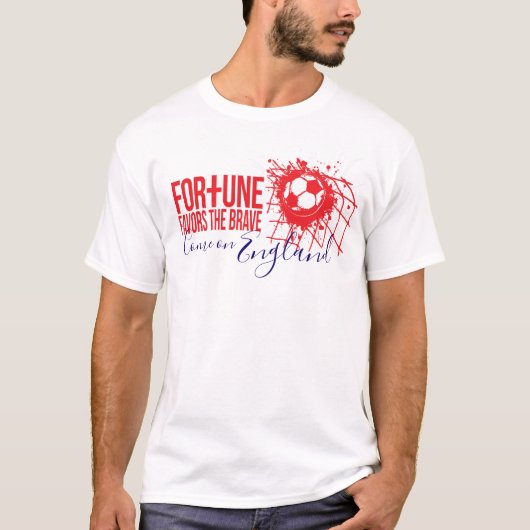 Football England tapfere Rot-Sport-Slogan T - Shir T-Shirt (Vorderseite)