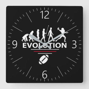 Football evolution quadratische wanduhr