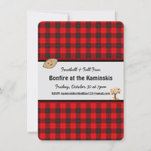 Football Fall Fun Bonfire Anpassbare Einladung