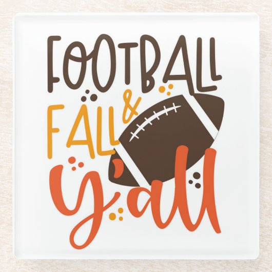 Football Fall & Y'all Glasuntersetzer (Vorderseite)