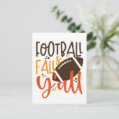 Football Fall & Y'all Postkarte (Stehend Vorderseite)