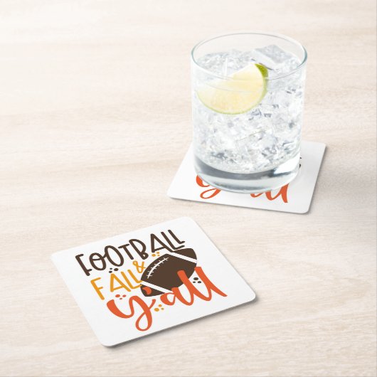 Football Fall & Y'all Rechteckiger Pappuntersetzer (Vor Ort)