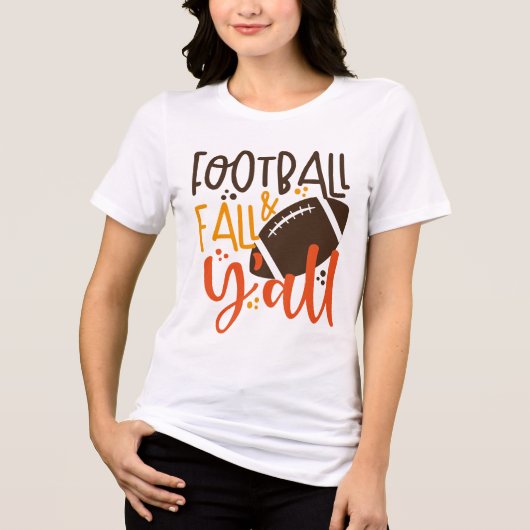 Football Fall & Y'all Tri-Blend Shirt (Vorderseite)