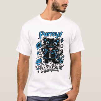 Football Fan Cat Illustration – Cute Mascot Style  T-Shirt