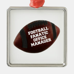 Football Fanatic Office Manager Silbernes Ornament