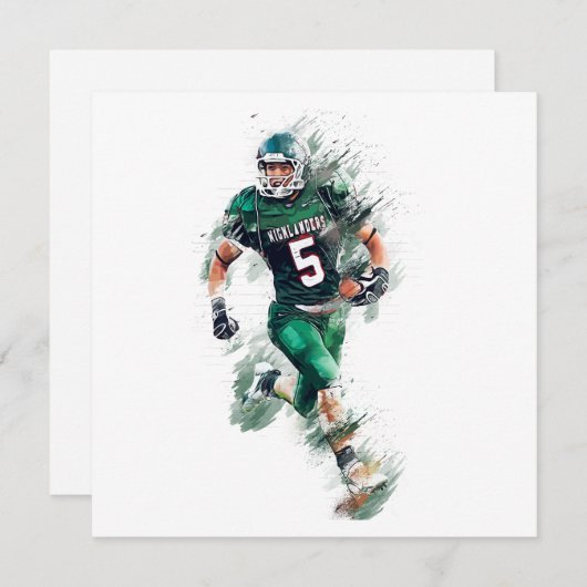 Football Feiertagskarte (Vorne/Hinten)