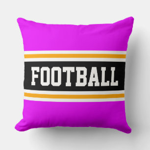 FOOTBALL Fett Bright Pink Black Athletic Streifen Kissen