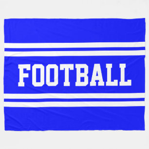 FOOTBALL Fett Hellblau Weiße Racing Streifen Fleecedecke