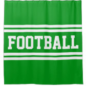 FOOTBALL Fett hellgrüne, weiße Racing Streifen Duschvorhang (Vorderseite)