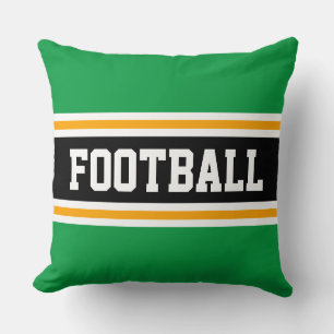 FOOTBALL Fette Helle Grüne Schwarze Rennstreifen Kissen