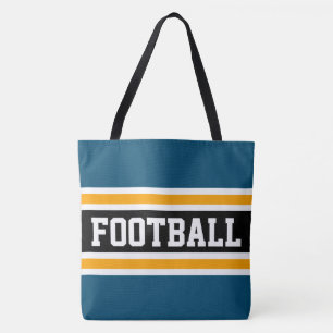 FOOTBALL Fette Sportliche Schwarz Orange Türkis St Tasche