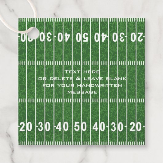 Football Field Gridiron Design Gefallen Tag Card Geschenkanhänger (Vorderseite)