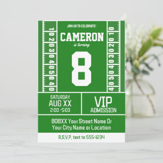 Football Field Jersey Nummer Geburtstag Einladung