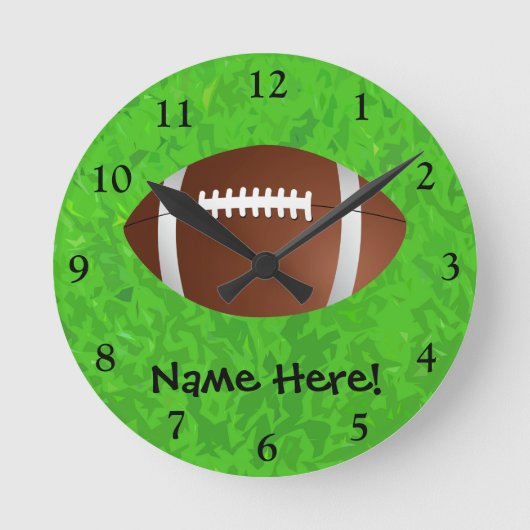 Football Field Junior Varsity Runde Wanduhr (Vorderseite)