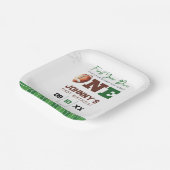 Football First Touch Down 1st Birthday Pappteller (Gewinkelt)