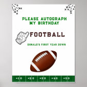 Football First Year Down 1st birthday Photograph Poster (Vorne)