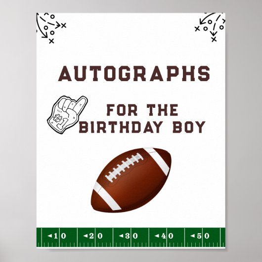 Football First Year Down 1st birthday Photograph Poster (Vorne)