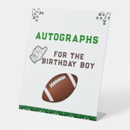 Football First Year Down 1st birthday Photograph Sockelschild