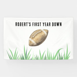 Football First Year Down Birthday Party Banner