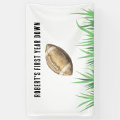 Football First Year Down Birthday Party Banner (Vertikal)