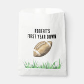 Football First Year Down Birthday Party Geschenktütchen (Vorderseite)