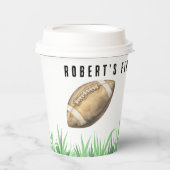 Football First Year Down Birthday Party Pappbecher (Vorderseite)