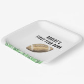 Football First Year Down Birthday Party Pappteller (Gewinkelt)