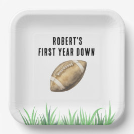 Football First Year Down Birthday Party Pappteller