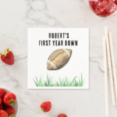 Football First Year Down Birthday Party Serviette (Beispiel)