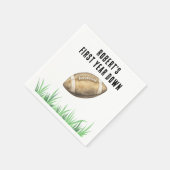Football First Year Down Birthday Party Serviette (Ecke)