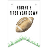 Football First Year Down Birthday Party Wimpelkette (Erste Fahne)