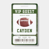 Football First Year Down Vip Pass Geburtstag Ausweis (Rückseite)