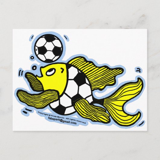 Football Fish Soccer Postkarte (Vorderseite)