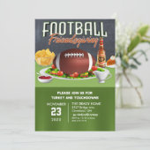 Football Friendsgiving Dinner Einladung (Stehend Vorderseite)