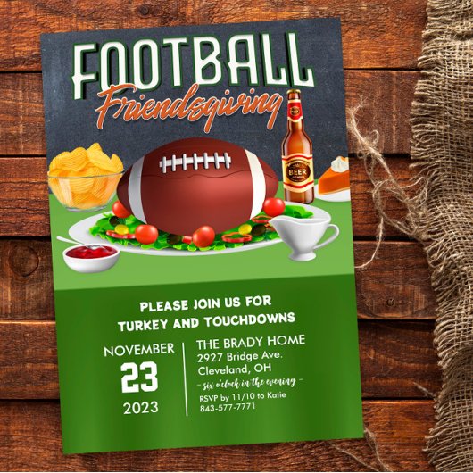 Football Friendsgiving Dinner Einladung