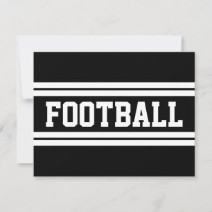 FOOTBALL Fun Athletic Schwarz-weiß Racing Streifen Mitteilungskarte