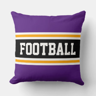 FOOTBALL Fun Sporty Lila Black Athletic Streifen Kissen