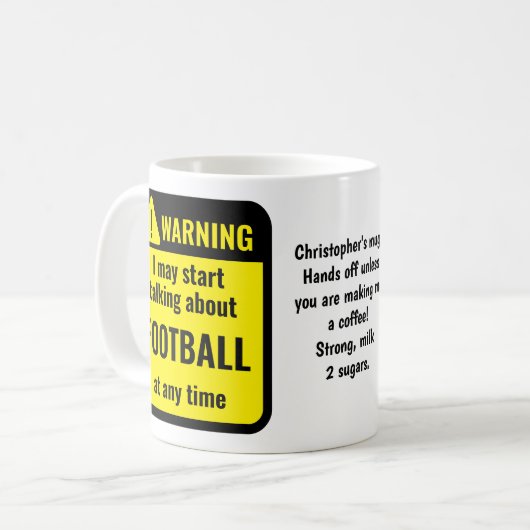 Football Funny Personalized Kaffeetasse (Vorderseite Links)